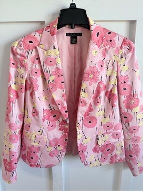 Apostrophe Floral Blazer in Pink & Yellow Size 6 Like New